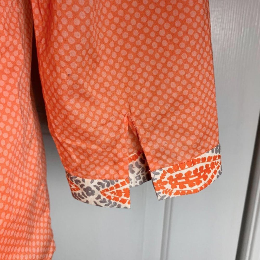 J .CREW Tangerine Cotton Dot Tunic - Picture 5 of 6